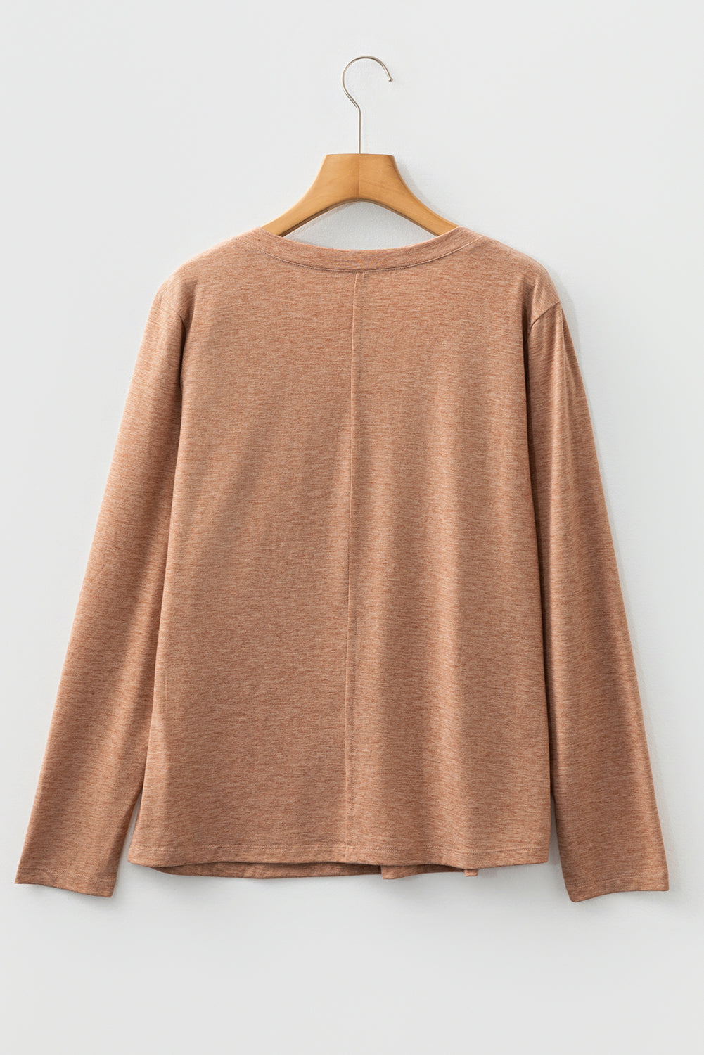 Straw Yellow Floral Patchwork V Neck Long Sleeve T Shirt Dear-Lover Dropshipping